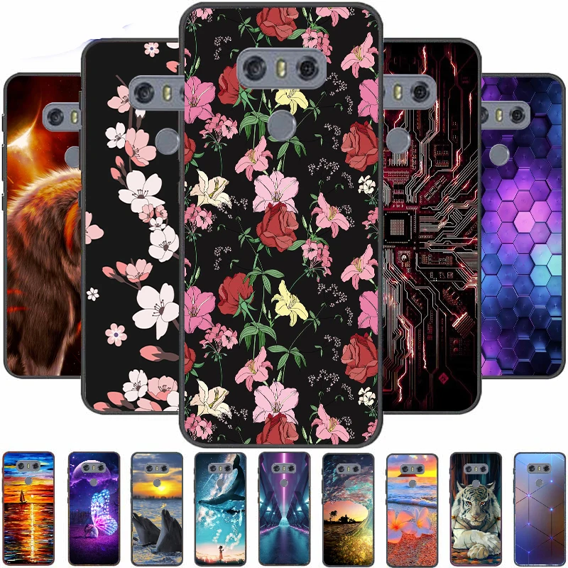 

Case For LG G6 Cover Soft TPU Cartoon Cute Coque Painting Fundas Bumper Shell Back Colorful Phone