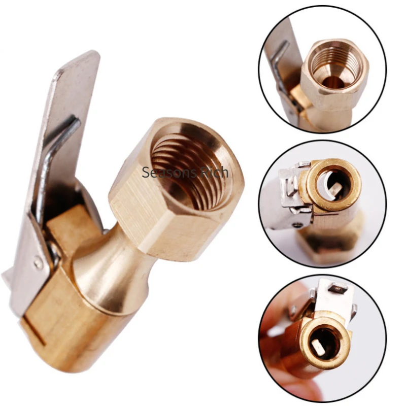 

Portable Inflatable Pump for Car Tire Air Chuck Inflator Pump Valve Connector Clip-on Adapter Car Brass 8mm Tyre Wheel Valve