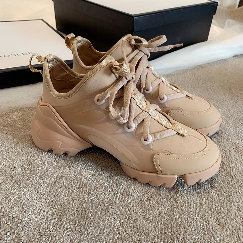 

Кроссовки женские 2022, на шнуровке, на платформе, массивные