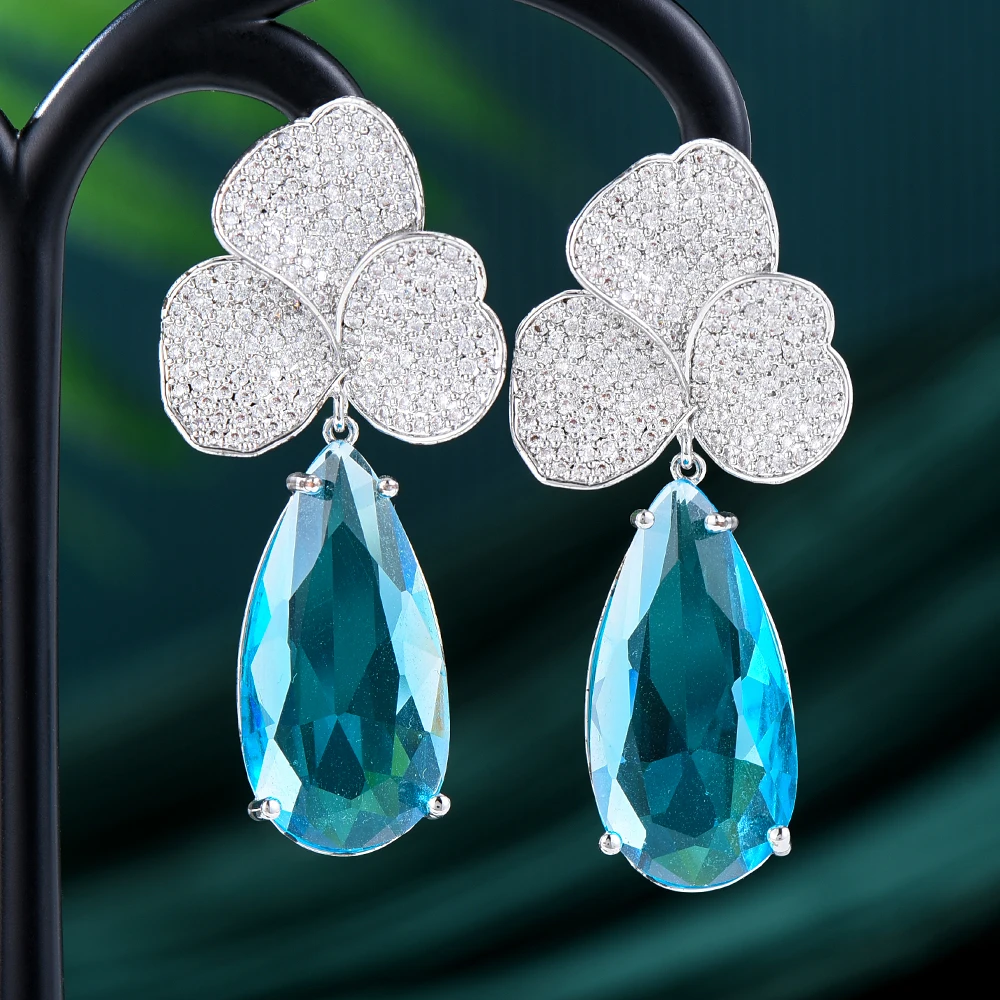 

Soramoore New Luxury Gorgeous Big Drop Earrings For Women Wedding Party Shiny Earrings Fashion Jewelry High Quality Accessories