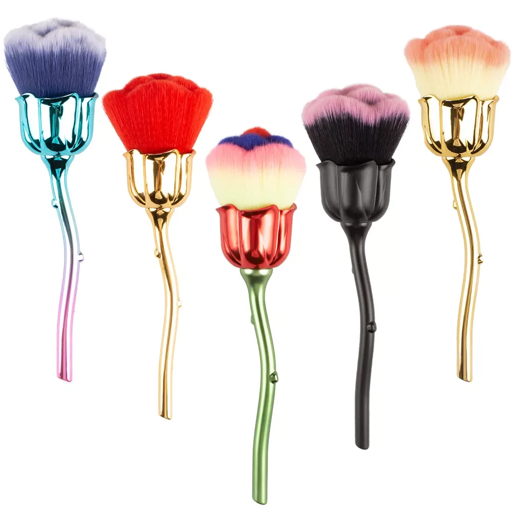 

NEW IN Rose Nail Art Dust Brush For Manicure Beauty Brush Blush Powder Brushes Fashion Gel Nail Accessories Material Tools Soft