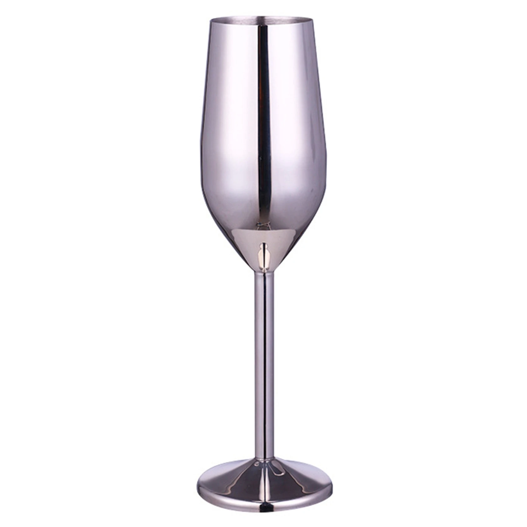 

Stainless Steel Champagne Cup Wedding Toasting Champagne Flutes Wine Glass Cocktail Glass Restaurant Goblet - Silver