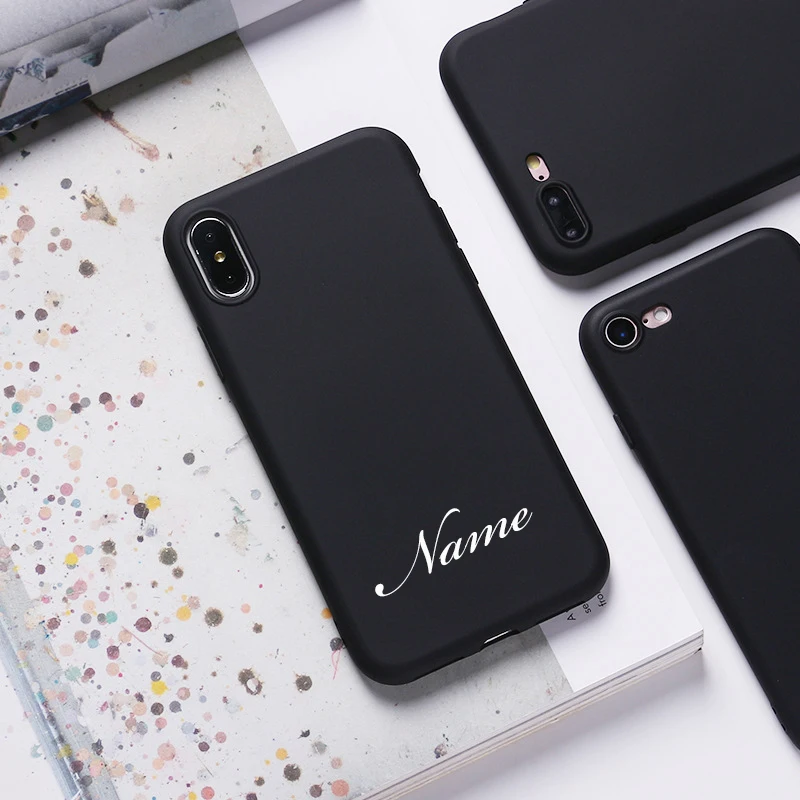 

Custom Name DIY Letters Case for iPhone 13 Case 12 11 Pro Max SE 2020 Cover Luxury Silicone Funda for iPhone 8 Plus X S XR 6 7