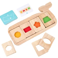 wooden montessori geometry color separation puzzle toys matching games sensory training shape children early education cognition
