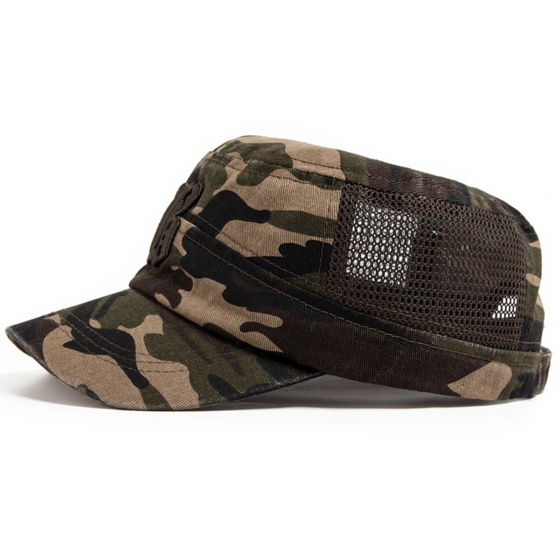 Кепка-тракер Мужская/Женская камуфляжная хлопок сетчатая плоская шапка с