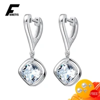 luxury charm earrings for women 925 silver jewelry with zircon gemstone drop earrings wedding engagement party gift accessories