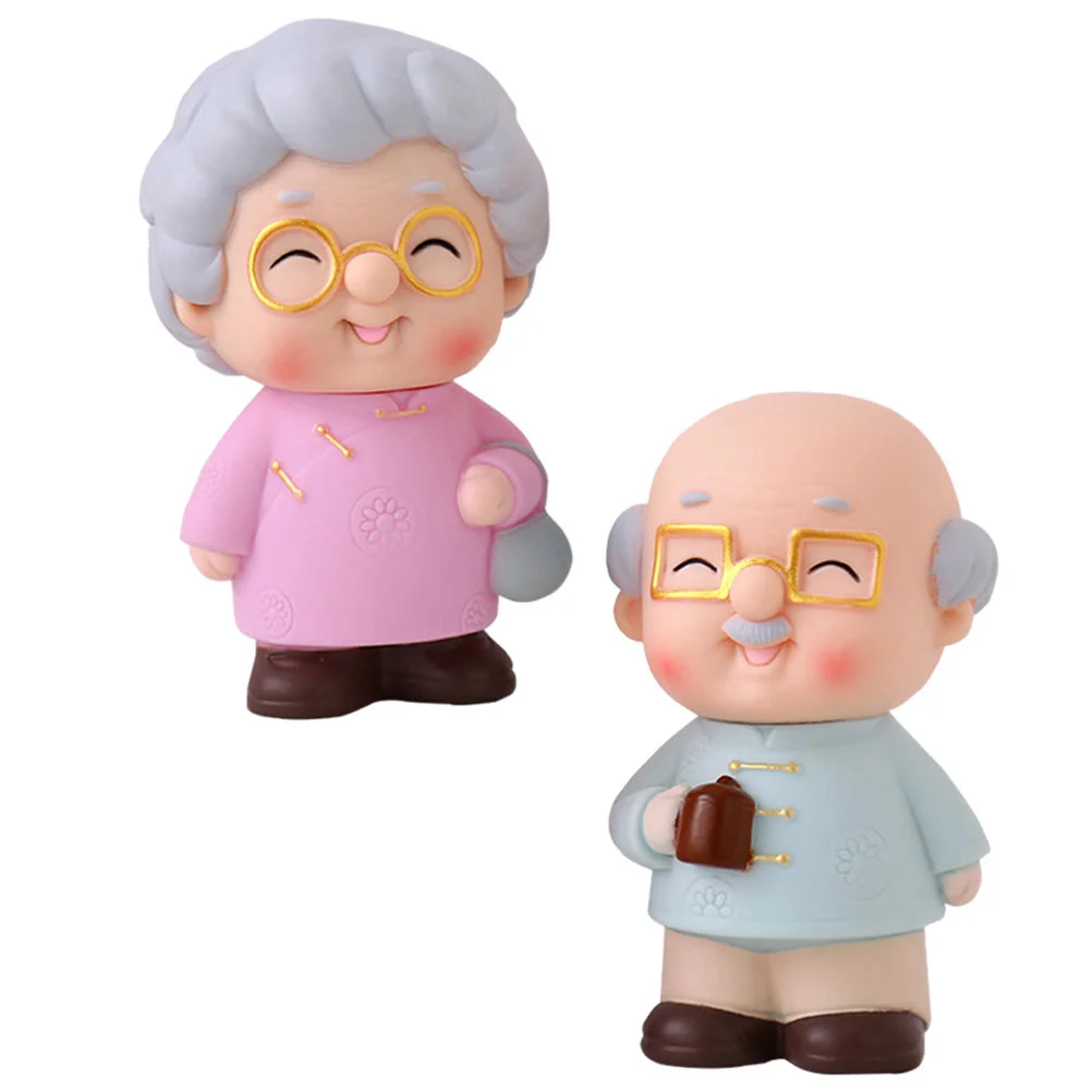 

Couple Cake Figurines Topper Elderly Figurine Anniversary Statue Wedding Grandparents Old Grandma Loving Grandpa Miniature Gifts