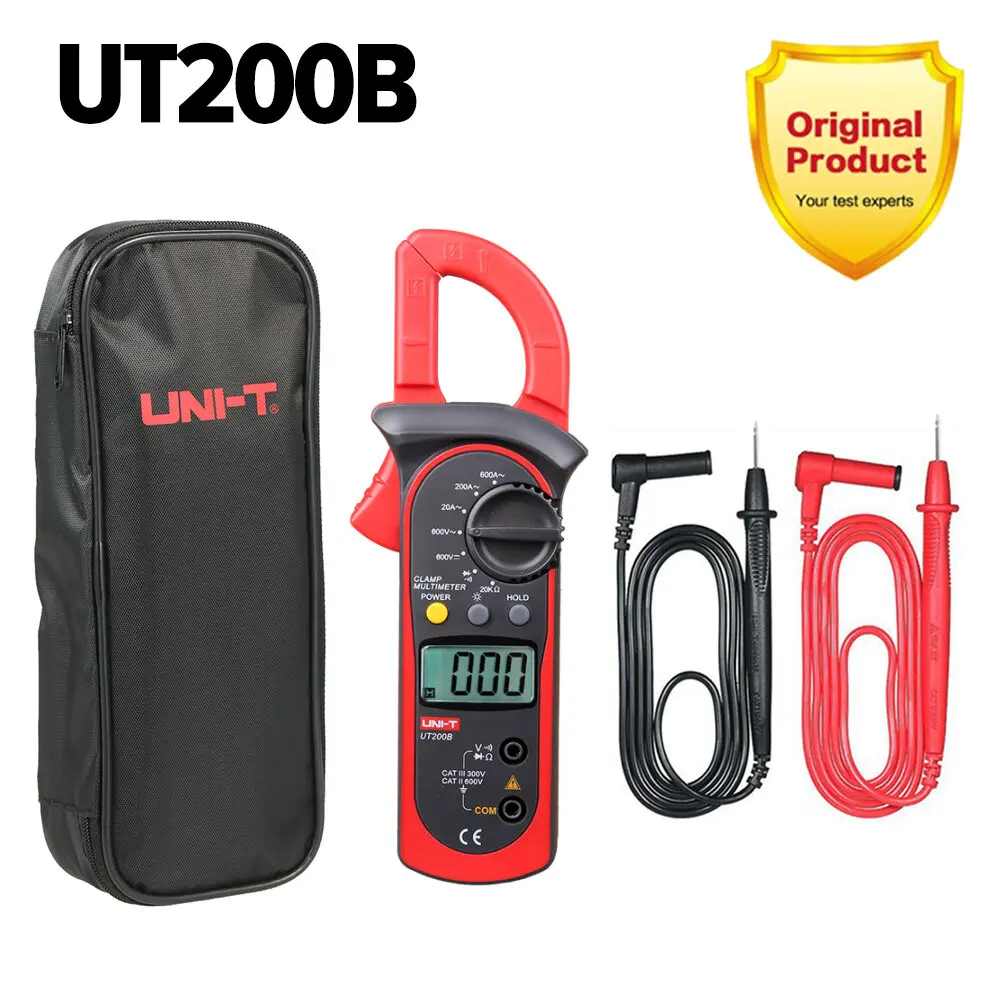 

UNI-T UT200A/B LCD digital clamp meter DC and AC voltmeter AC ammeter resistance tester test data retention