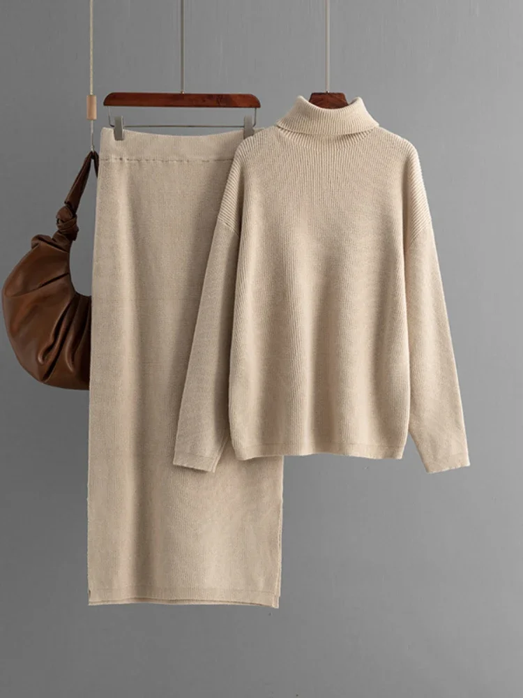 Осенне-зимние женские комплекты пуловеров для женщин свитер из 2 предметов
