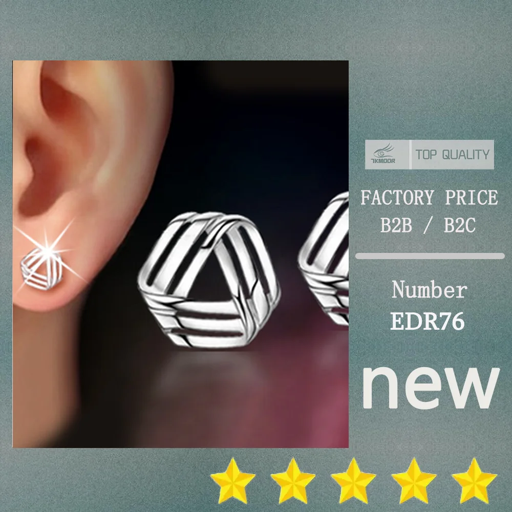 

Silver color Triangle Twisted Stud Earrings Fashion Jewelry For Women brincos