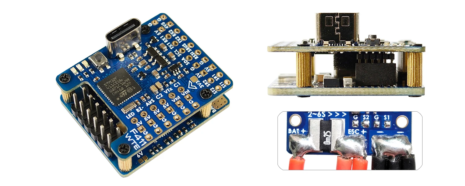 Контроллер полета Matek F411-WTE F411 WTE OSD 2 ~ 6S INAV барометр для гоночных беспилотных