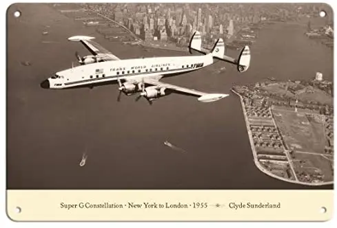 

Lockвэйд супер G L-1049 созвездия (Connie) -Нью-Йорк в Лондон 1955 металлический жестяной знак