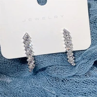 caoshi trendy delicate design stud earrings female brilliant crystal jewelry for engagement ceremony fashion accessories gift