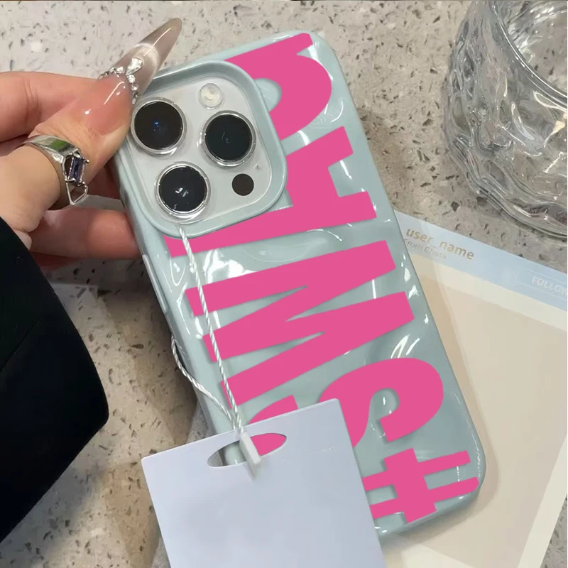 Фото Чехол для телефона SWAG с розовыми буквами для iPhone 17 16 Pro Max 15 14 Plus 13 12 11 Pro Max Air 16E, мягкий защитный чехол с текстурой Candy Wave №2