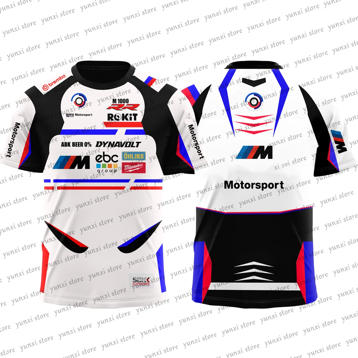 

2023 Men's Motorcycle Outdoor Extreme Sport New No. 45 And 60 Racing Driver Black and White Breathable Quick Dry T-shirt