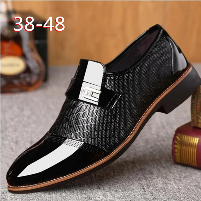 

Italian Black Formal Shoes Men Loafers Wedding Dress Shoes Men Patent Leather Oxford Shoes For Men Chaussures Hommes En Cuir