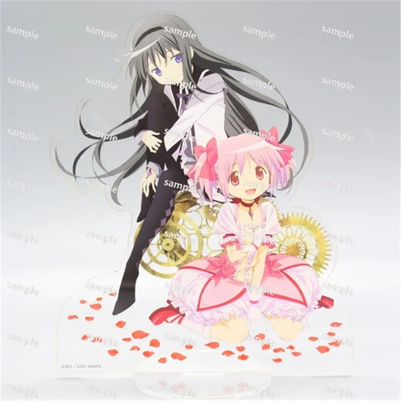 Фото Японский мультфильм Puella Magi Madoka Magica аниме фигурки Kaname Madoka Akemi Homura акриловая подставка коллекция декор стола №3