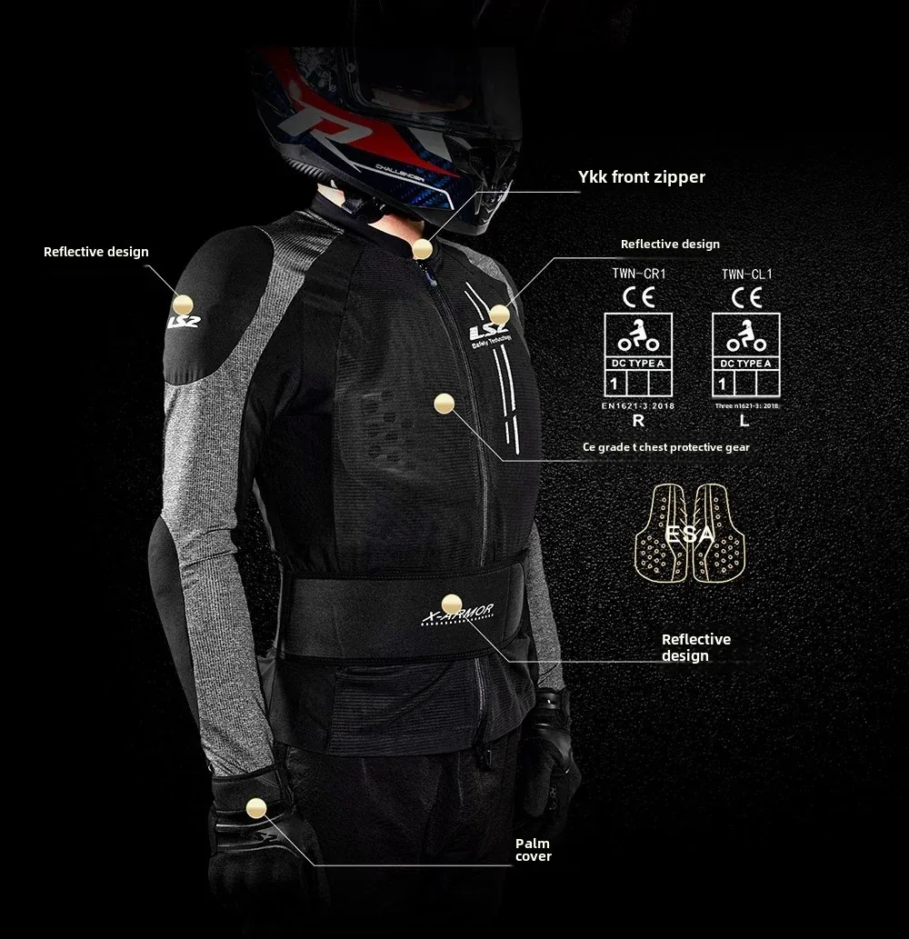 LS2 Мотоциклетная броня CE сертифицированная летняя дышащая мотоциклетная