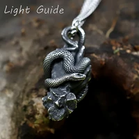2022 new mens 316l stainless steel vintage ferocious snake pendant necklace fashion animal jewelry gift free shipping