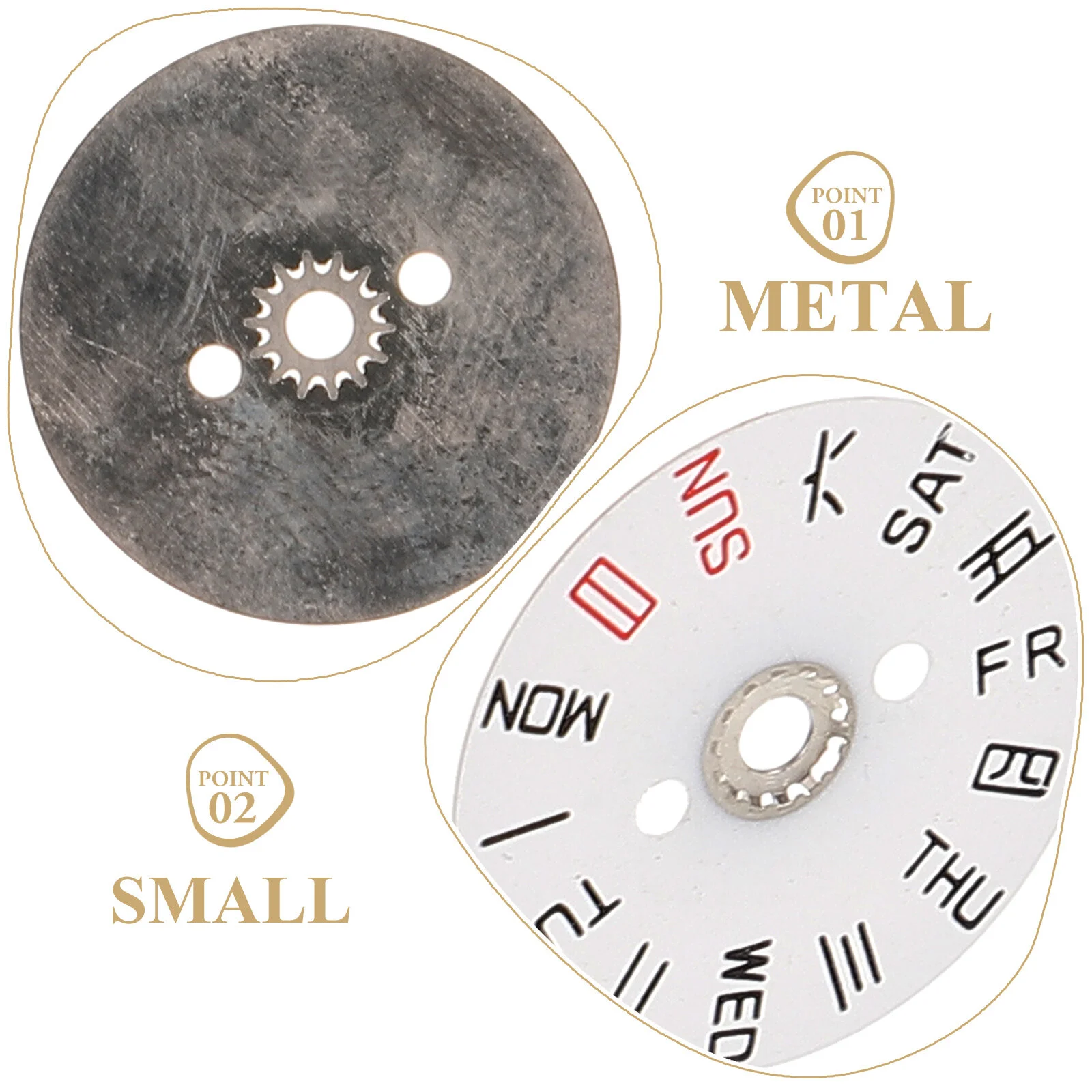 Calendar Disc White Accessories Repair Watch Replacement Lightweight Mechanical Week Dial Metal Repairing Day Movement