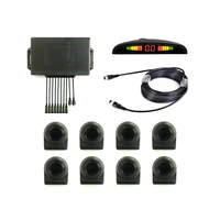 8 probes rear view wired wide voltage led display alar m electronic transceiver truck bus blind zone parking sensor system