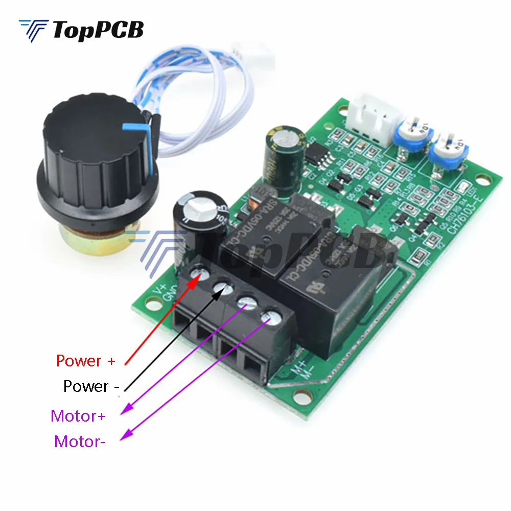 Контроллер прямого и обратного вращения, контроллер скорости щеточного двигателя постоянного тока, 6 в, 12 В, 24 В, 36 В, полностью автоматический, прямой и обратный