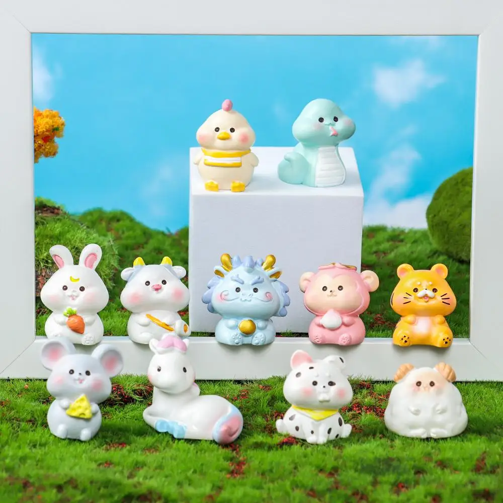 Новинка 2024 милая миниатюрная фигурка зодиака и Тигра для украшения сада