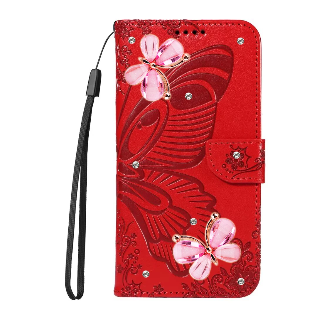 Кожаный флип-чехол с бабочкой для Apple iPhone 15 16 14 11 12 13 Pro Max XS XR 8 Plus роскошная сумка