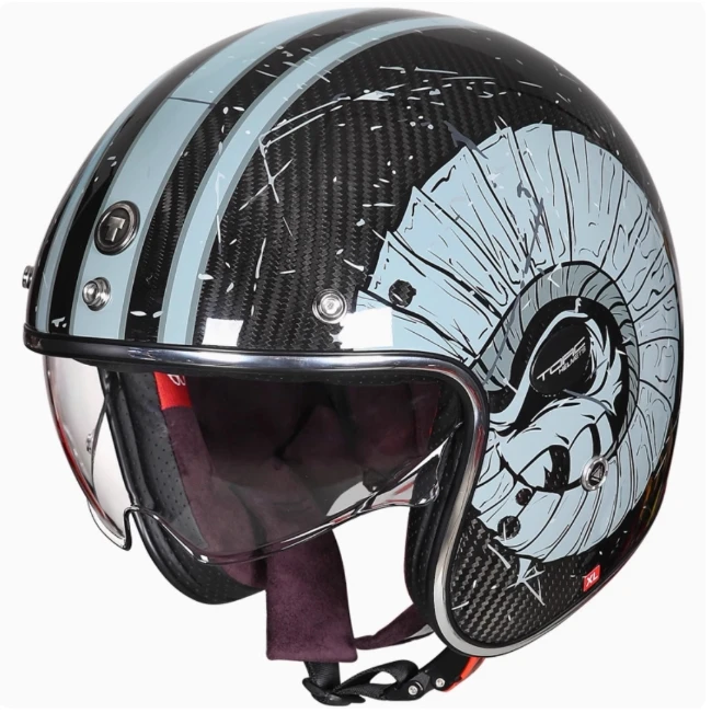 

Оригинальный ретро-шлем из углеродного волокна TORC для мужчин и женщин, мотоциклетный полушлем, очень большой размер 4XL, мотозащитный шлем