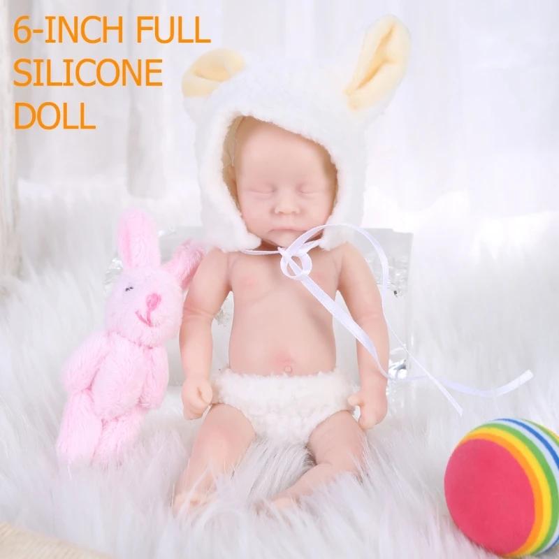 B2EB 15 см Reborns Baby Полнотелая силиконовая кукла Дети Развивающие ролевые игрушки