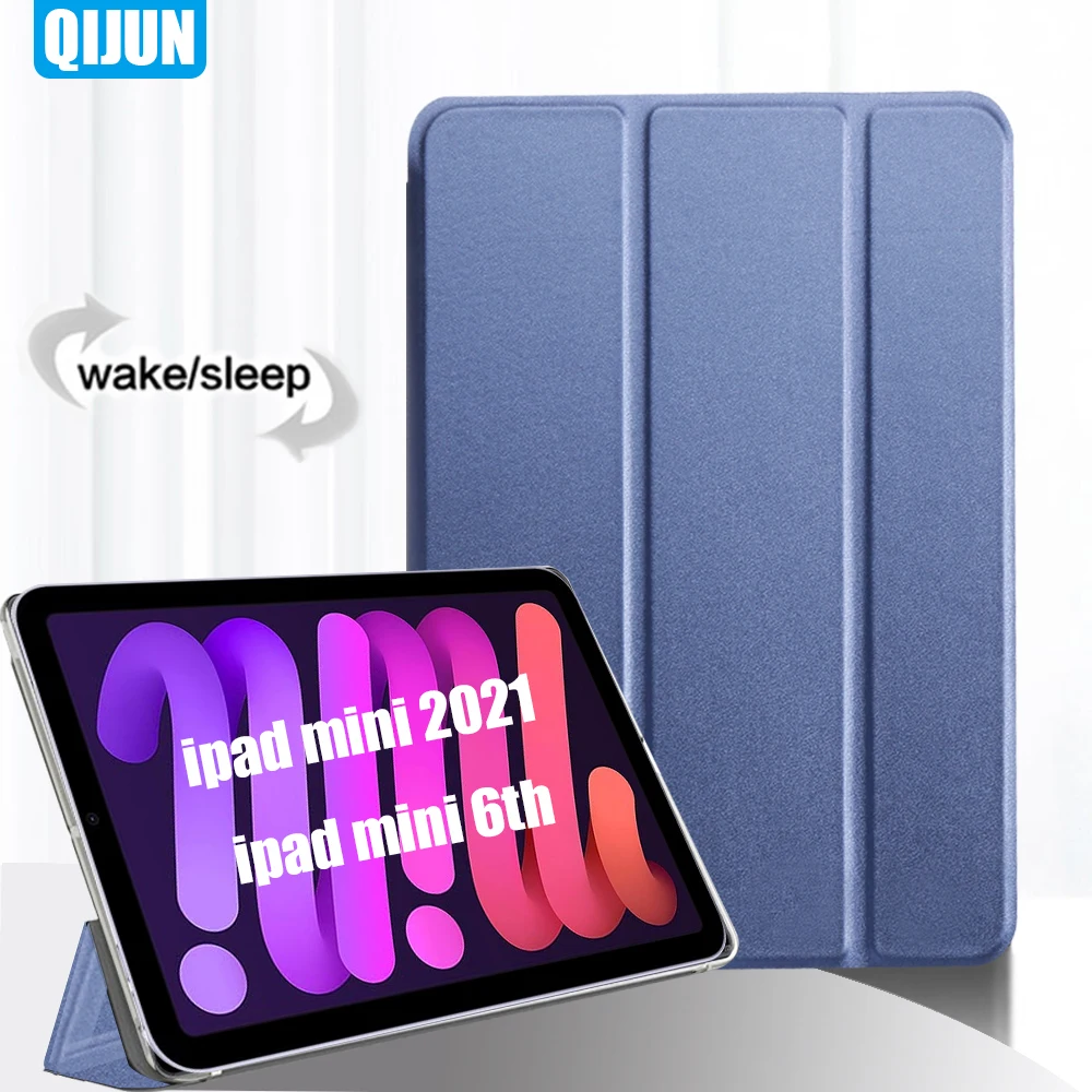 

Flip Tablet Case For Apple ipad mini 6 2021 8.3" 6th Funda Smart sleep wake Protector Tri-fold Folio Cover For A2567 A2568 A2569