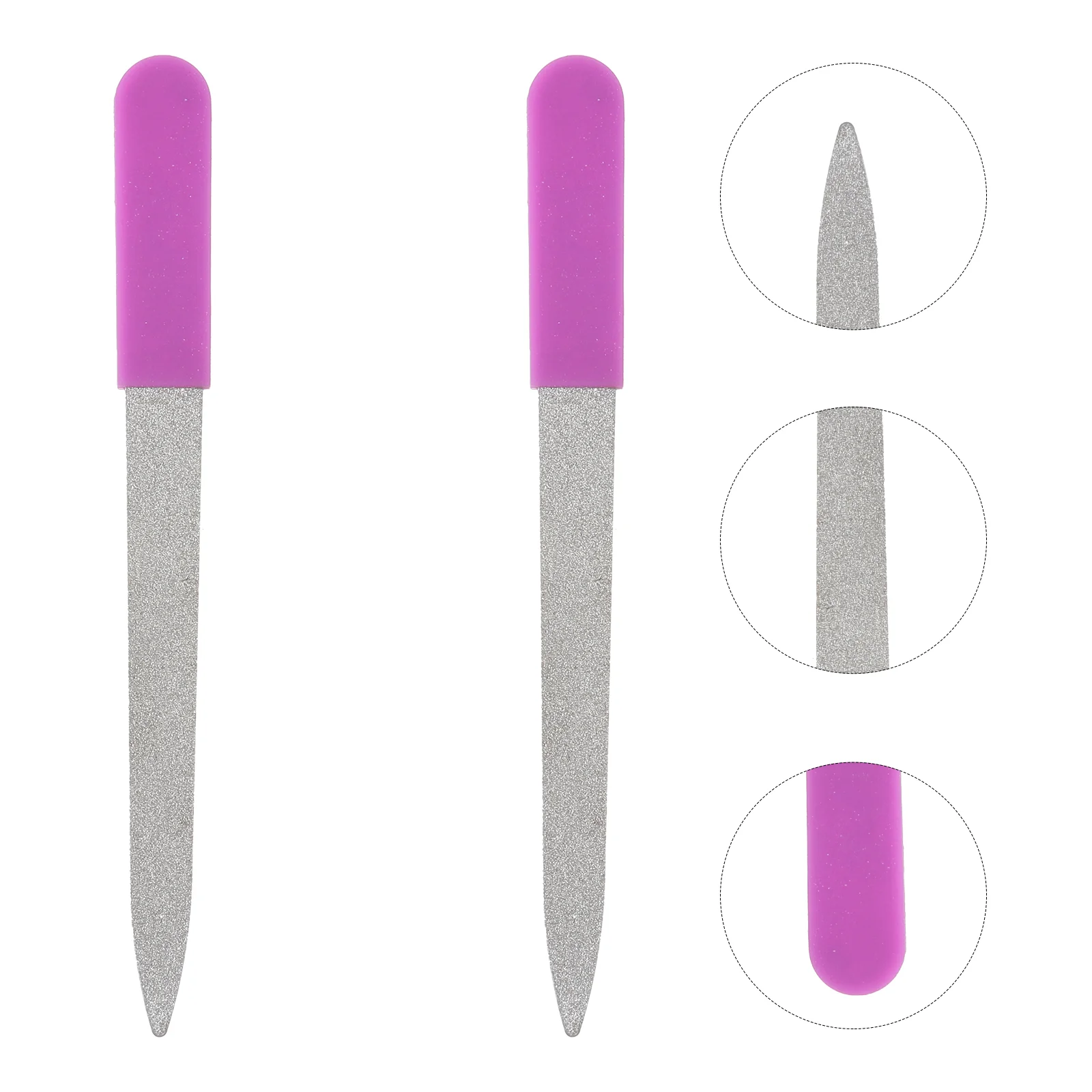 2 шт. двухсторонняя пилочка для ногтей из нержавеющей стали прямые пилочки