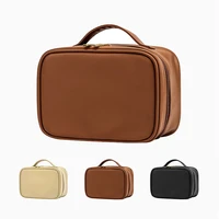 new pu leather cosmetic bag for women multi functional portable travel storage makeup case 2022beautician make up organizer case