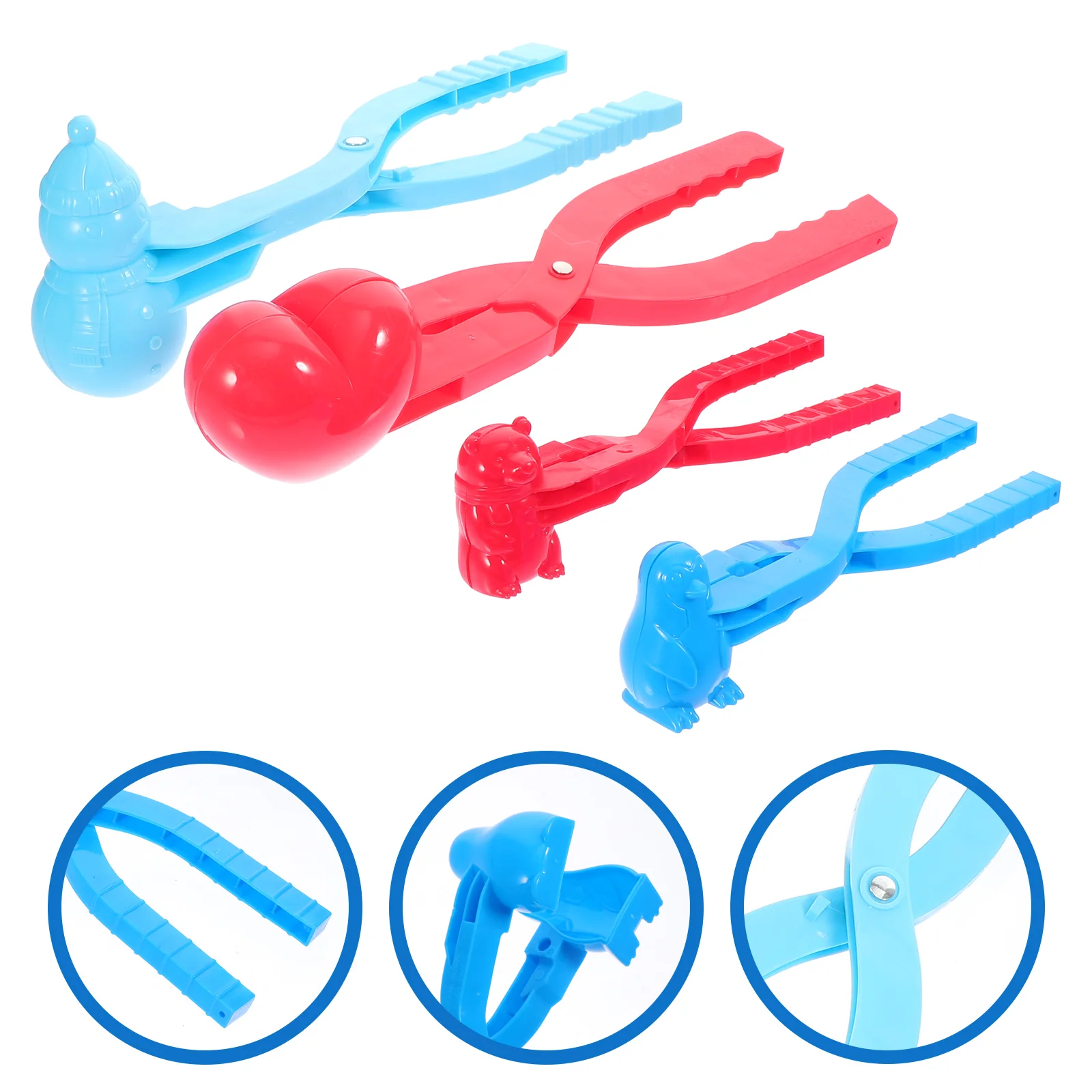 

4Pcs Winter Accessory Plastic Snowball Clip Versatile Snowball Mold Creative Snowball Clamp for Snow Land Kids