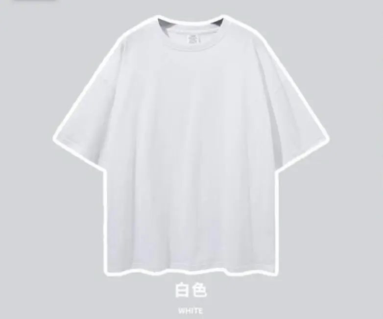 2022 new style 190g off shoulder loose solid color short-sleeved men's T-shirt