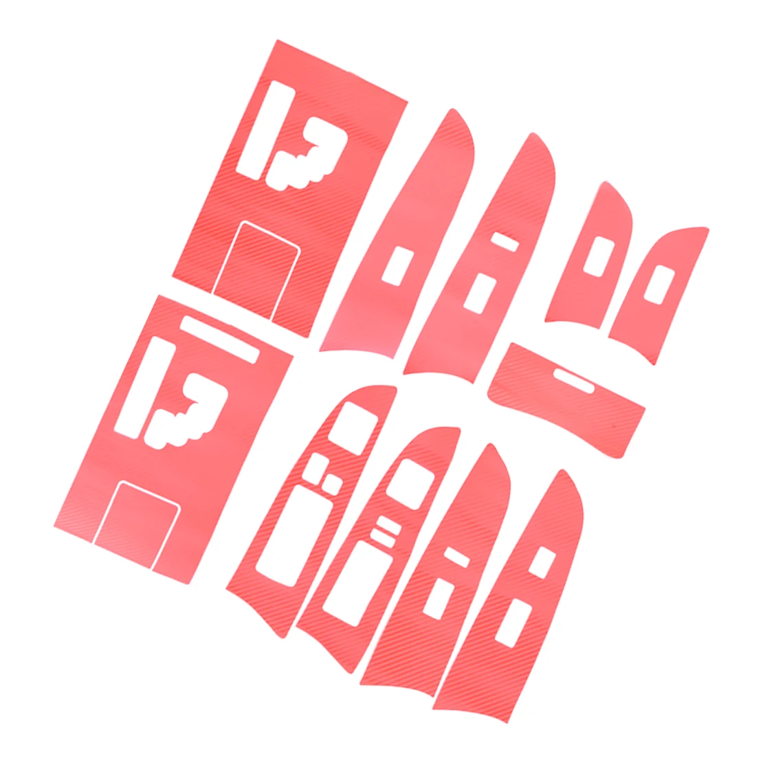 

3D Red Carbon Fiber Style Car Interior Gear Panel Window Control Switch Sticker Kit Fit for Lexus IS250 300 350 2006-2012 LHD