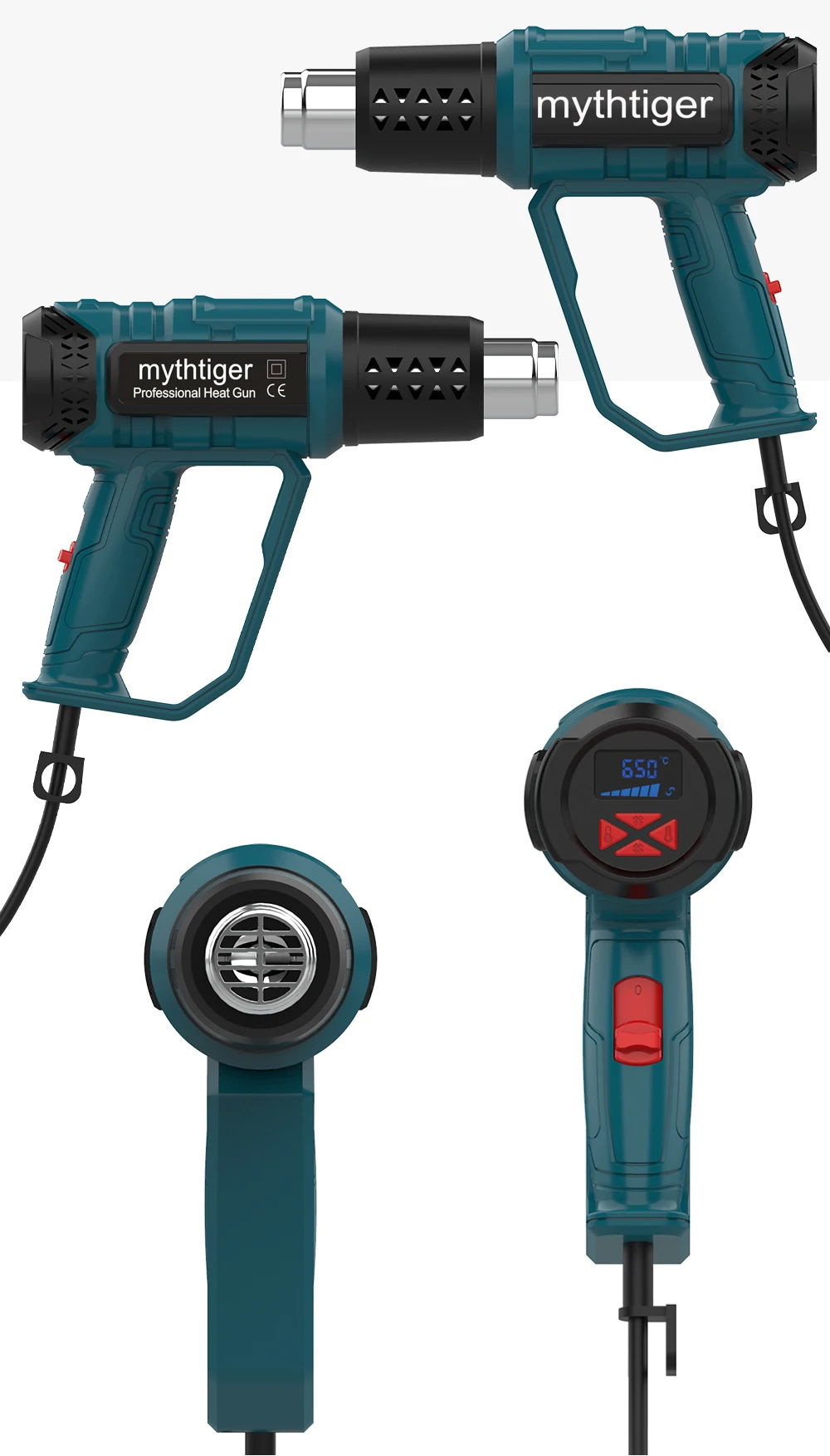 Комплект термопистолета 2000 Вт с ЖК-дисплеем контролем температуры и скорости