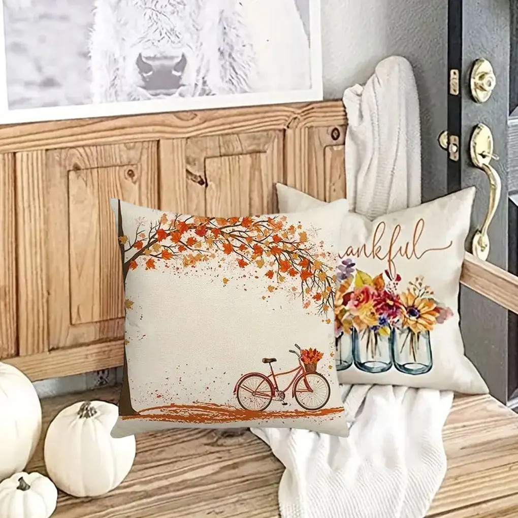

4pieces Skin-Friendly Colorful Watercolors Pillowcase Fabric With Non-Fading Prints And Non Fading