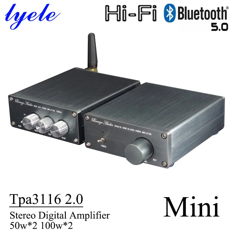

Lyele Audio Tpa3116 2.0 Mini Amplifier Stereo Digital Amplifier High Power 50w*2 100w*2 Bluetooth 5.0 Dc12-24v Toned Audio Amp