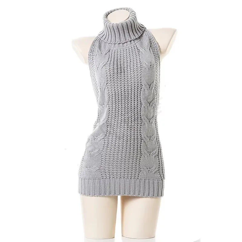 AniLV теплый сезонный свитер серии водолазка вязаное платье с лямкой на шее