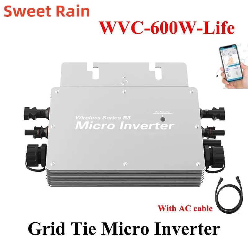 

600W 700W Micro Solar Inverter MPPT grid Tie Hybrid inverter 220V Inversor 22-60VDC to 80-280VAC Auto Match for 2*300/350W Board