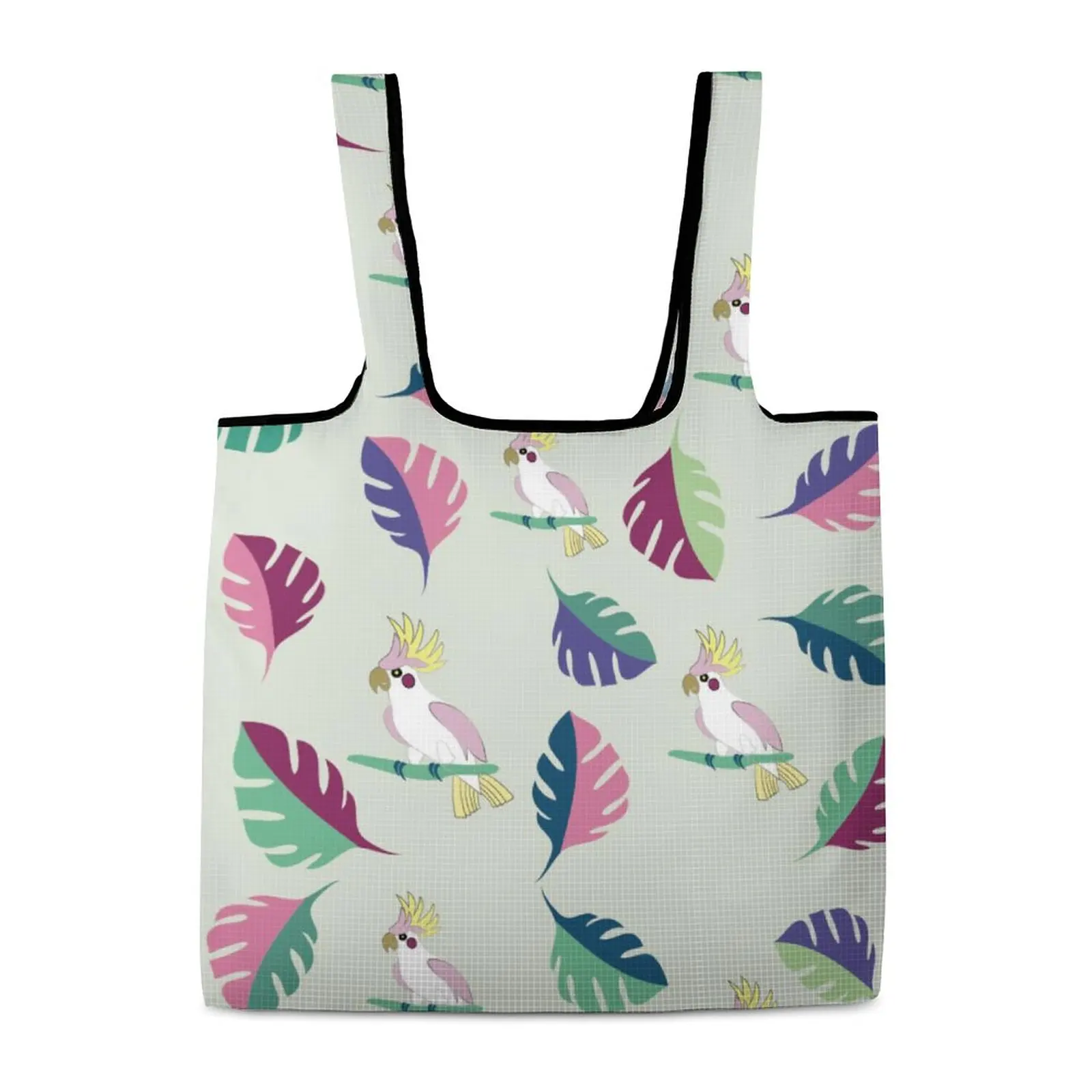 Lightweight Folding Shopping Painted Leaves Bag Large Capacity Reusable Grocery Totebag Supermarket Reusable Satchel Bag