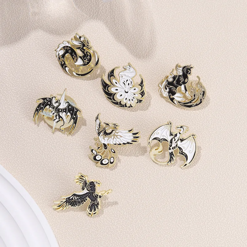 Динозавр Монстр большой Pengbird девять хвост лиса Золотой Карп журавль эмаль лацкан