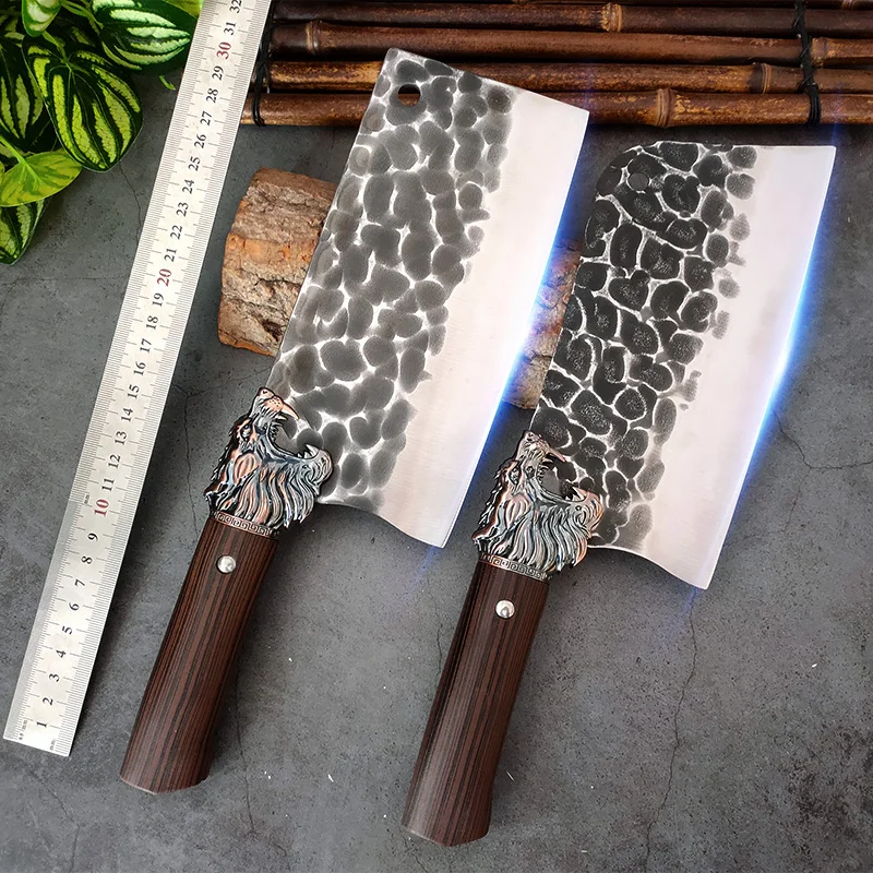 

Forged Stainless Steel 5CR15 Kitchen Chef Knives Set Razor Sharp Chinese Tool Sharp Bone Powerful Cleaver Chopper Butcher Knife