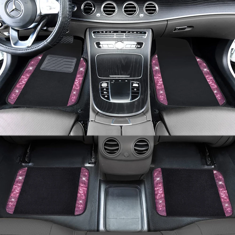 

Car Floor Mats PINK For TOYOTA Sequoia Corolla Camry FJ Cruiser Land Cruiser Prado Prius Previa Diamond Bling Car Mats