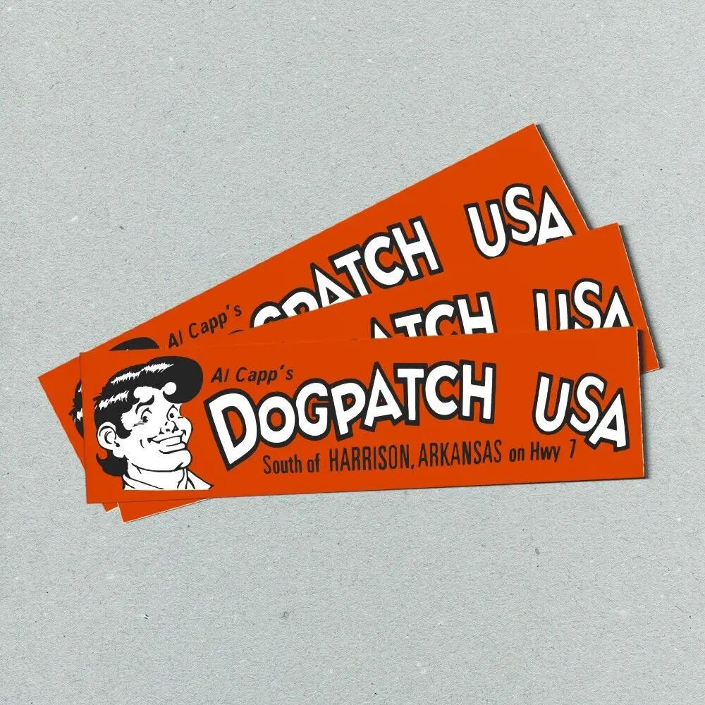 Наклейка на бампер Al Capp's Dogpatch ARKANSAS — виниловая наклейка в винтажном стиле 80-х