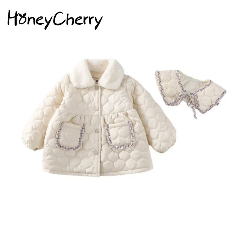 

Новинка; Детское пальто с меховым воротником; Зимние детские куртки для девочек; Теплое пальто; Зимнее пальто для девочек