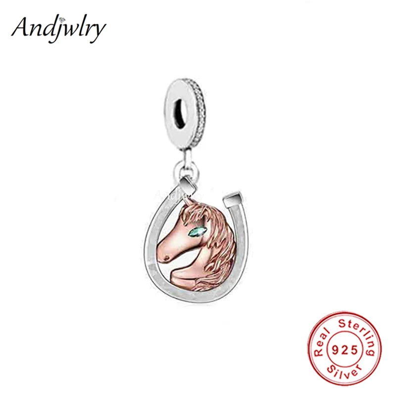 

Fit Bracelet Charms Silver 925 Original Good Luck Horseshoe Unicorn Bead Bracelet&Bangle Jewelry Berloque