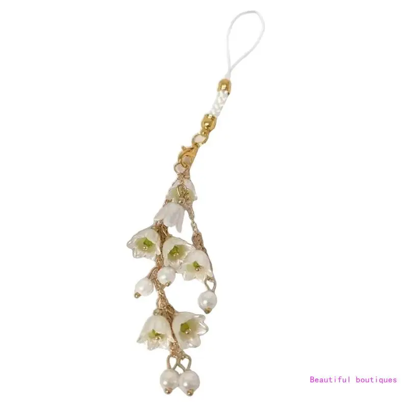 Стильный цветочный кулон для телефона с украшением в виде орхидей подвесной