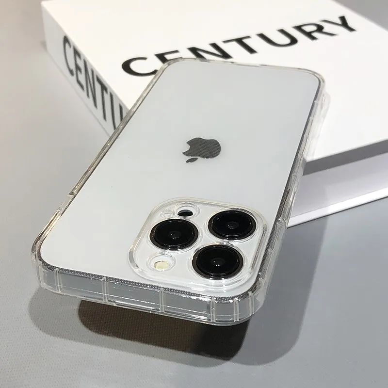

Luxury Transparent Shockproof Case For iPhone 14 13 12 11 Pro Max XS X XR 7 8 Plus Mini SE 2022 Soft Silicone Protective Cover